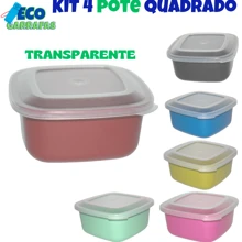 Kit Of 4 Hermetic Plastic Jars With Transparent Lids, 700ml Jars, Ideal For Lunch Boxes