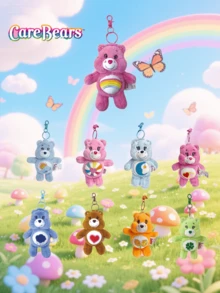 Monogram CARE BEARS 1个Carebears官方授权好运波浪温柔熊好梦海洋风格钥匙扣可爱动画包包挂件装饰品七色可选装饰收藏品生日派对圣诞节最佳礼物学校卡通汽车配件哥特Y2K礼物送给母亲、父亲、毕业和老师 - QZ-MR06/07/10/11/12/13/14 - 查看 1