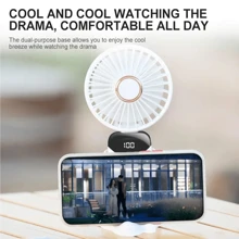 Ventilador portátil de mano, ventilador de viaje recargable, ventilador personal operado con batería, 5 velocidades, pantalla LED, plegable 90°, para campamento, exterior, hogar, oficina, refrescamiento de verano, playa, viaje
