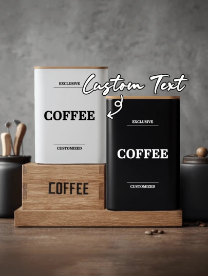 1 st anpassad dekorativ kaffebehållare, dekorativt förvaringshantverk, liten vit förvaringsburk, mångsidig förvaring, lämplig för kök, matsal, vardagsrum, sovrum, daglig användning, meningsfull speciell present, anpassad dekorativ förvaringslåda, skrivbordsdekor för skolstartssäsongen