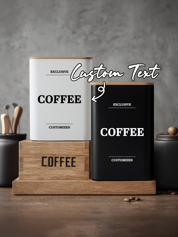 1 pieza Tarro de almacenamiento de café decorativo personalizado, artesanía de almacenamiento decorativo, frasco de almacenamiento blanco pequeño, almacenamiento multiusos, adecuado para cocina, comedor, sala de estar, dormitorio, uso diario, regalo especial significativo, caja de artesanía de almacenamiento decorativo personalizado, decoración de escritorio para la temporada de regreso a clases