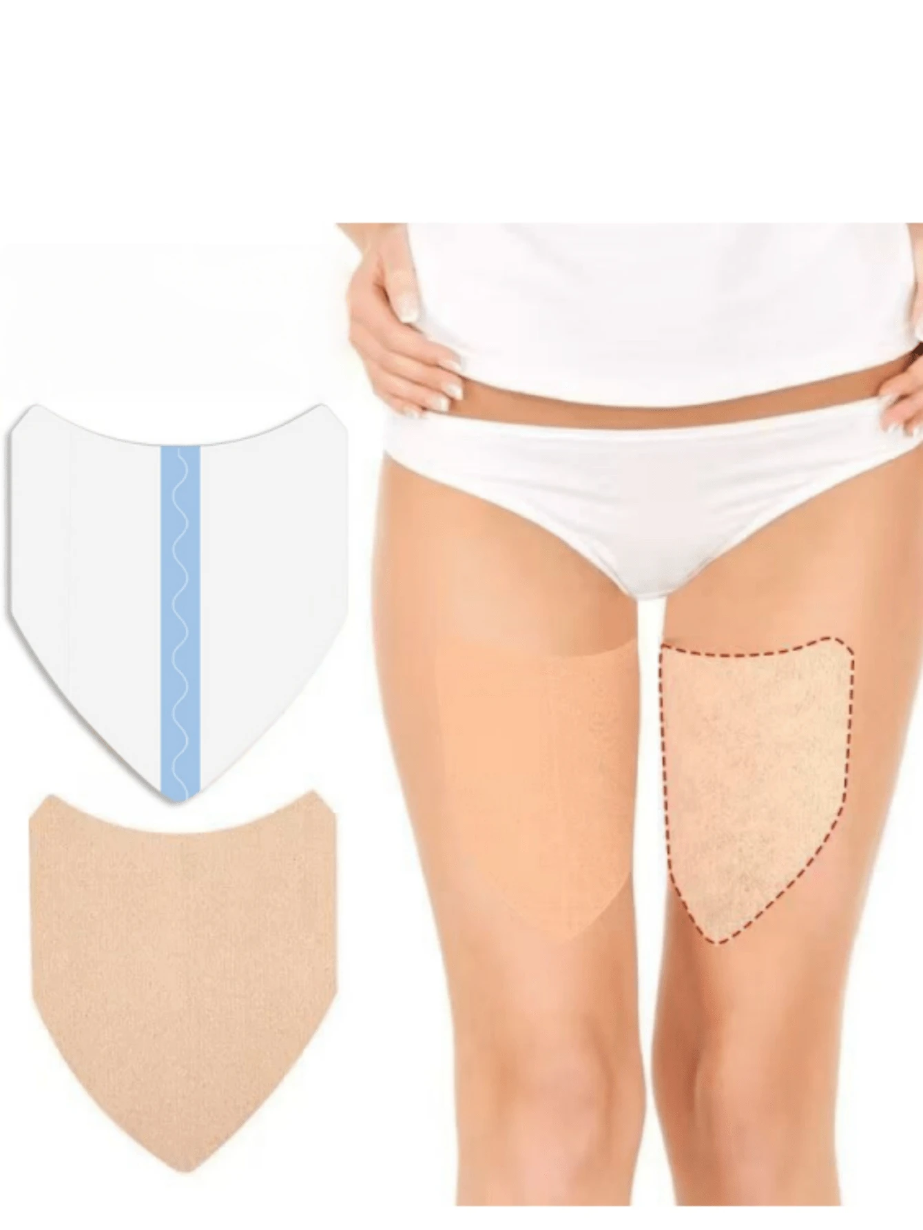 2/10/20 pièces Patch anti-friction en forme de V sans couture pour les cuisses en tissu non tissé, patch pour les cuisses