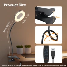 1 件 USB 供电夹式放大镜台灯，5 倍放大，3 种可调调光模式，USB 供电纹身指甲灯，带 360° 柔性鹅颈管，适合阅读、手工艺品、精细工作、阅读，献给手工艺爱好者