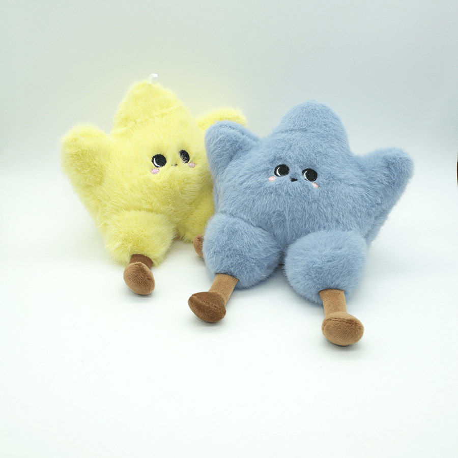 Figura decorativa de peluche multicolor en forma de estrella de mar con cara sonriente personalizada, adorno de escritorio o colgante para mochila