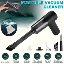 Aspirateur portable pour la maison et la voiture, rechargeable par USB, sans fil, ultra-puissant, nettoyeur de poussière, convient pour une utilisation intérieure et domestique