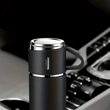 SOKANY 1 Set - Main Cup 500ml With 2 Matching Small Cups, Stainless Steel Insulated Cup Set - Heat Insulated & Leak-Proof, Ideal For Carrying Cold/Hot Drinks - Perfect For Travel, Business & School - Water Bottle, Outdoor Gear, Sports Bottle, School Supplies - Suitable For Fitness, Sports & Outdoor Activities - High-End Portable Mug - Suitable For Milk, Coffee, Tea, Juice Etc. - Can Be Used As Christmas, New Year, Valentine's Day, Birthday, Graduation Gift