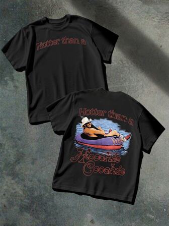 Cool Summer Theme Pattern, Summer Atmosphere 100% Cotton 220g Double-Sided Printed T-Shirt, Suitable For Daily Wear And Holiday Parties