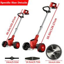 Cordless Weeder, Battery Powered Mower, 3 In 1 Rechargeable Electric Lawn Trimmer, Lawn Trimming Tool, Garden Styling Tool, Tree Trimmer For Lawn Garden Yard Weeder, Trimmer, Saw - 黑-8 - 查看 7