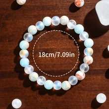 1 Piece/New Start Bracelet, Handcrafted From Moonlight Quartz And Shoushan Stone With Beaded Beads, Symbolizes Abundance And Prosperity, Peace And Clarity. Healing Jewelry, An Elegant Gift Suitable For Both Men And Women