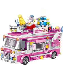 600 + PCS Mini Food Truck Building Set, Made Of ABS Material, Is A DIY Toy Model Kit Suitable For Adults. Collectible Decorative Toy Model Vehicle. As A Halloween Gift, This Is An Excellent Choice. Ice Cream Truck, Cake Truck, Hamburger Truck, Food Truck, Pig Truck, Cat Truck And Dessert Truck, Etc., Are All Small Creative Model Vehicles. In The Wonderful Toy World, The Building Toy Car Models We Collected Stand Out. These Are Not Ordinary Toys, But A Perfect Combination Of Creativity, Fun And Practicality. These Mobile Building Toy Trucks Are Excellent Christmas Gifts. - Multicolor - View 11