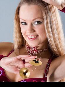 2pcs Egyptian Belly Dance Finger Cymbals, Copper Finger Pulls, Copper Finger Cymbals, Belly Dance Accessories - Multicolor - View 3