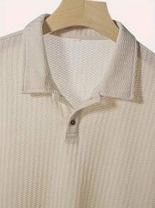 Men's Solid Color Golf Shirt, Casual Stretch Polo Collar Short Sleeve Shirt, Suitable For Leisure Outdoor
