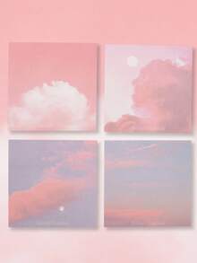 200张渐变色便签本，5种款式：日落、彩云、黎明、黄昏。简约云朵设计，空灵迷人。可爱又高品质，适合学生，休闲风格，返校必备。