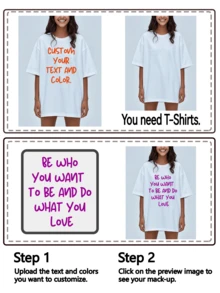 Áo thun dáng rộng nữ tùy chỉnh, Thiết kế đồ họa cá nhân hóa, Tải ảnh của bạn/Ảnh cặp đôi/Ảnh thú cưng, Tùy chỉnh tên/Văn bản của bạn, Văn bản cá nhân hóa, Tùy chỉnh tiệc sinh nhật, kỷ niệm ngày lễ, Tùy chỉnh Giáng sinh/Halloween, Áo thun tay ngắn dáng rộng thường ngày cho nữ - trắng - Xem 4