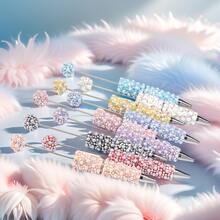 5pcs/Set Pen Decorated With Diamond And Pearl Beads, Random Color Mix, DIY Jewelry, Creative Stationery - Multicolor - View 5