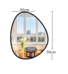 Kit Of 3 Mirrors With Organic Frame, Elegant Design - Black - View 4
