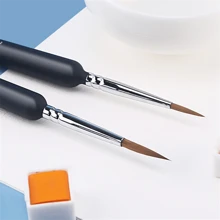 11 pièces Ensemble de pinceaux de détail fin : style mini à pointe fine, convient pour l'aquarelle, la peinture à l'huile, la peinture acrylique, la peinture faciale et des ongles, le dessin de modèle proportionnel, facile à contrôler les fines opérations telles que le crochetage, les traits, les dessins au trait, etc., pour les fournitures scolaires, la rentrée scolaire