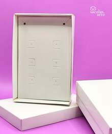 50 White Paper Jewelry Box With Cradle - 8cm X 12cm X 3cm - White - View 3