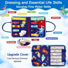 Busy Book For Youngsters, Includes Animals, Tools, Weather, And More, Perfect For Early Learning And Development, Ideal For Easter, Christmas, And Birthdays, Early Learning Toy | Colorful Illustrations | Durable Construction - Hồng - Xem 4