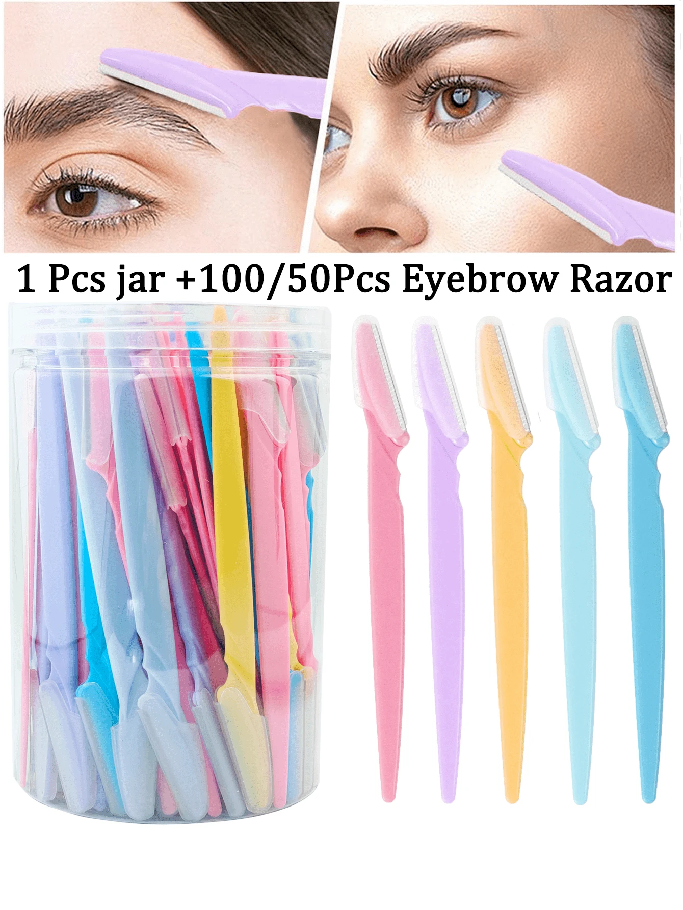 100/50/30/15 件 Dermaplaning 工具 - 男女通用面部剃须刀、修眉刀和面部剃须刀、面部脱毛刀、Dermaplane 剃须工具、理发店美发产品及配件、美容旅行必需品 - 彩色 - 查看 1
