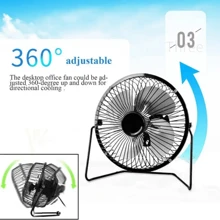 SUANGLNG Ventilador USB mini de 4 pulgadas, ventiladores portátiles de metal con 4 aspas, ventiladores de escritorio silenciosos y universales para coche, computadora portátil y escritorio