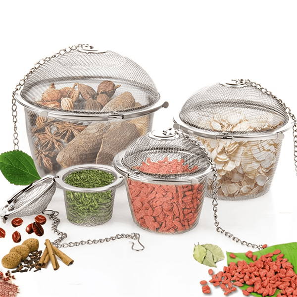 1 Stück Tee, Kaffee, Eintopf, Gewürz, Kräuter Sieb Infuser, wiederverwendbare edelstahl Gewürzbeutel Kugel Küche Filter Beutel mit Kette