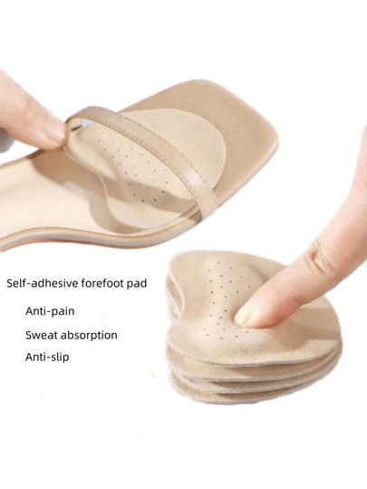 QKC 1 par de almohadillas suaves, amortiguadoras, absorben el sudor y antideslizantes hechas para la parte delantera del pie, adecuadas para sandalias de mujer de verano, almohadillas delanteras invisibles y sin adhesivo antideslizantes
