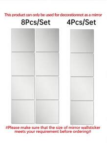 4pcs Acrylic Full-Body Mirror Wall Stickers For Dressing, Make Sure The Size Of Mirror Wall Sticker Meets Your Requirement Before Ordering Gifts Birthday Graduation School Decor School Surprise Dormitory Decor Back To School