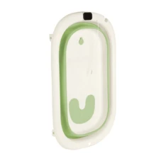 Bañera plegable para bebé, bañera para recién nacidos, regalo para bebé, con alfombrilla de baño, termómetro incorporado, gran capacidad, apta para bebés de 0 a 3 años, fácil de guardar, no ocupa espacio, gris, verde, caqui y rosa.
