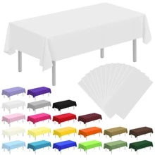3pcs/12pcs/20pcs Plain Square Disposable Plastic Tablecloth, Waterproof & Stain-Resistant, Easy To Clean, Household Supplies - Multicolor - View 4