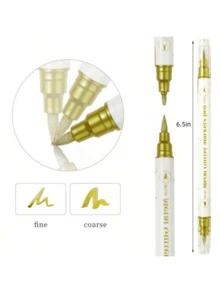 10 Pieces Set Of Thick And Thin Dual Head Nail Metal Painting Pens, Colored Hook And Line Strokes, Flower Pens, Nail Art DIY Multifunctional Brushes - Black and White - View 2