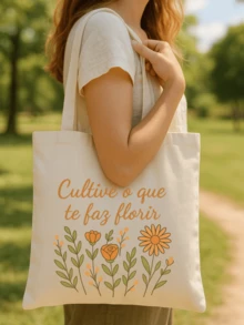 Printed Ecobag Bag 100% Cotton  Bag 32x38 - 米色 - 查看 1