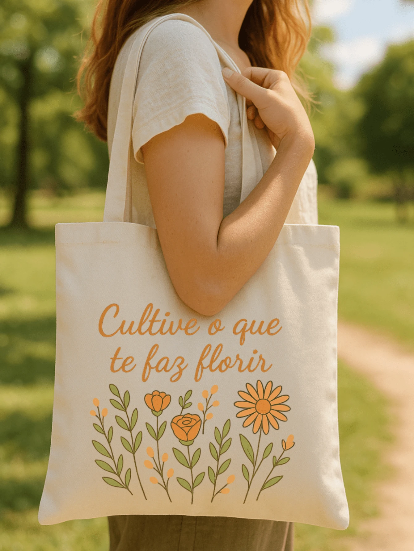 Printed Ecobag Bag 100% Cotton  Bag 32x38 - 米色 - 查看 1