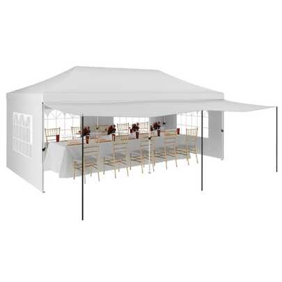 Carpa plegable Huisuilinss, carpa para exteriores de 10x20 pies, gran refugio solar con bolsa con ruedas, 6 paredes laterales extraíbles, patas reforzadas y 6 sacos de arena para jardín, patio, fiestas, festivales y eventos