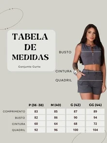Blog Stores Women's Cropped Set With Zipper And Shorts 9772 - Xám - Xem 7