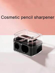 1 pièce Taille-crayon de maquillage, convient pour le crayon à sourcils, l'eye-liner, le crayon à lèvres, le rouge à lèvres et autres cosmétiques, taille-crayon à double ouverture avec couvercle anti-poussière, cosmétiques, prix abordable, décoration de chambre, coiffeuse, voyage, chambre à coucher, accessoires de maquillage, prix abordable, cadeau de Noël, cosmétiques, outils de maquillage, cadeau pour femmes, taille-crayon à double trou pour eye-liner/crayon à sourcils - Multicolore - Voir 2