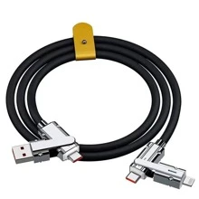 BinBoom MFi Certified 4 In 1 Data Cable USB To IOS Cable For 14 13 12 11 USB C To Type C Cable Fast Charging For 15/15Plus/15Pro/15 Pro Max High Speed Data Sync 65W USB-A To Type C Cable Compatible With Galaxy S24 23 Ultra S22 S21 For Honor Nan
