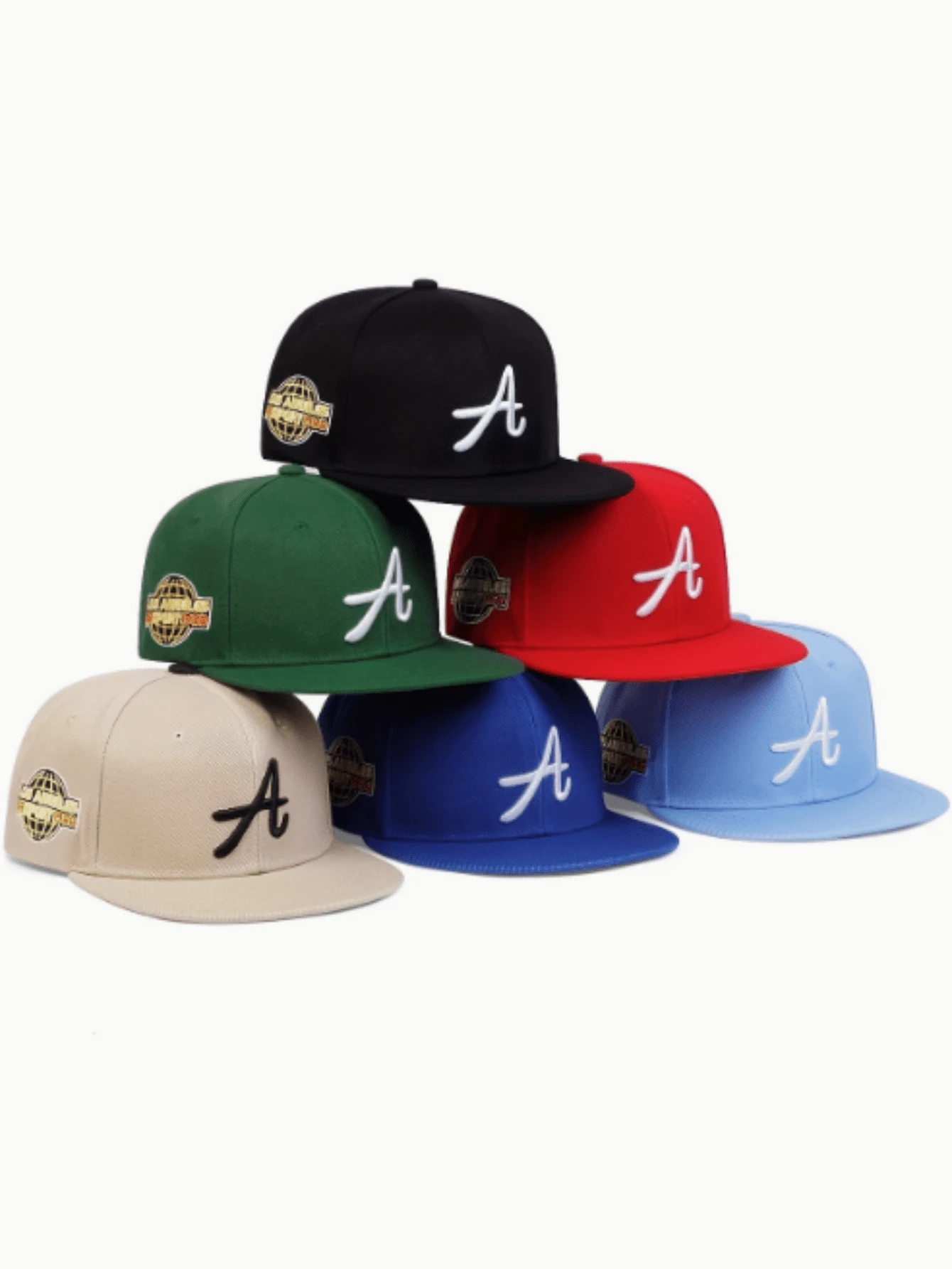 可调节户外休闲字母A棒球帽，嘻哈风格，春秋季节，圣诞礼物 - 彩色 - 查看 1