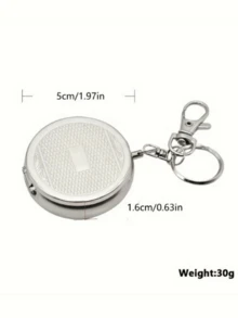 1个迷你金属便携式烟灰缸，户外口袋烟灰缸，创意车载香烟配件[随机尺寸] - 銀色 - 查看 4