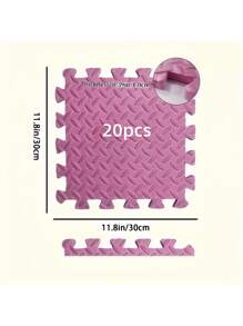 20 piezas de alfombrillas de espuma EVA entrelazables - 30cm x 30cm Antideslizantes, baldosas impermeables y emboziables para uso en el hogar, gimnasio, pilates, yoga y habitaciones de juego - Duraderas y plegables