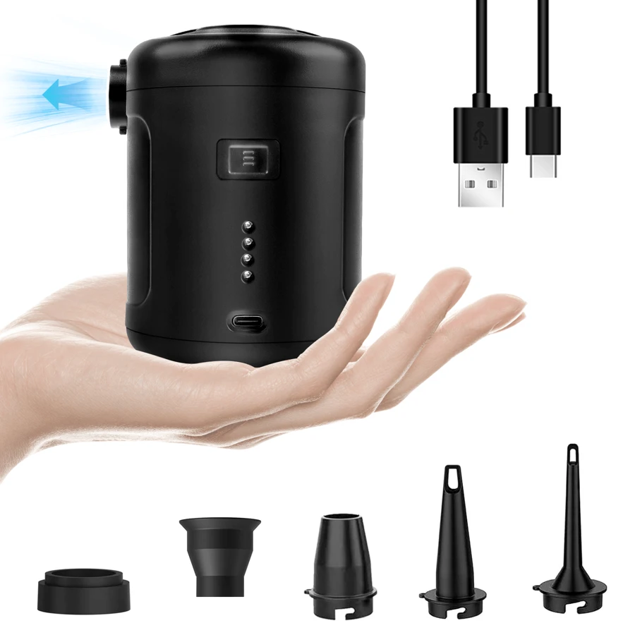 Electric Air Pump For Inflatables, 6000mAh Air Mattress Pump Portable With 4 Nozzles & LED Display Screen, Inflator/Deflator Pumps For Pool, Paddle Boats, Camping, Swimming Ring