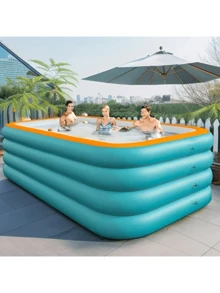 Inflatable Swimming Pool - Made Of Thick PVC Material, Suitable For Bathing And Relaxation, Foldable, Great For Outdoor Garden Entertainment And Summer Parties, Durable Design - Available In Multiple Models - A - View 2