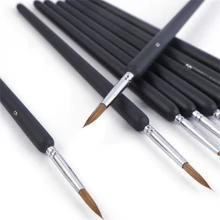 11 pièces Ensemble de pinceaux de détail fin : style mini à pointe fine, convient pour l'aquarelle, la peinture à l'huile, la peinture acrylique, la peinture faciale et des ongles, le dessin de modèle proportionnel, facile à contrôler les fines opérations telles que le crochetage, les traits, les dessins au trait, etc., pour les fournitures scolaires, la rentrée scolaire