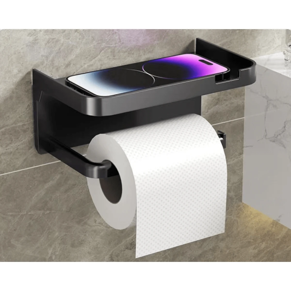 Wall-Mounted Toilet Paper Holder, Cell Phone Holder, Plastic Toilet Paper Holder. - 隨機的 - 查看 1