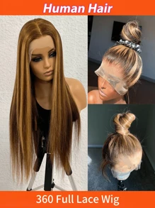 Invisible Drawstring 360 Full Lace Wig Straight Human Hair Wigs Hidden Adjustable Strap Can Make Ponytail And Bun 150% Density Transparent Lace Front Wig Pre-Plucked With Baby Hair Multicolor 18-36 Inch For Women - Multicolor - View 22