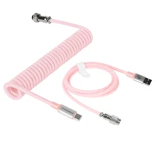 C01Pro Coiled USB C Cable For Gaming Keyboard,Nylon Braided Mechanical Keyboard Cable With Detachable Metal Aviator,Double-Sleeved,Pro Custom Type C Charging Keyboard Cable - 彩色 - 查看 14