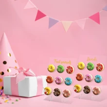 1pc Acrylic Donut Display Rack, Reusable Sweet Treat Holder Shelf Suitable For Dessert Table, Spring/Summer Weddings, Birthdays, Festivals - Multicolor - View 6