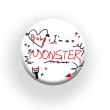 1pc 58mm Babymon Peripheral Badges Are Coming! Made Of Super - Metal, They Feature A Classic Style. With Members' Signatures And Exciting Support Patterns Printed On Them, These Round - Shaped Badges Are Perfect In Details. They Can Be Used As Unique Gifts For Festivals Like Valentine's Day, Thanksgiving Day, Christmas, And Birthdays. Hanging Them On Bags Or Pinning Them On Clothes Can Instantly Enhance The Festive Atmosphere. - Multicolor - View 1