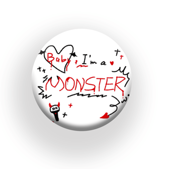 1pc 58mm Babymon Peripheral Badges Are Coming! Made Of Super - Metal, They Feature A Classic Style. With Members' Signatures And Exciting Support Patterns Printed On Them, These Round - Shaped Badges Are Perfect In Details. They Can Be Used As Unique Gifts For Festivals Like Valentine's Day, Thanksgiving Day, Christmas, And Birthdays. Hanging Them On Bags Or Pinning Them On Clothes Can Instantly Enhance The Festive Atmosphere.