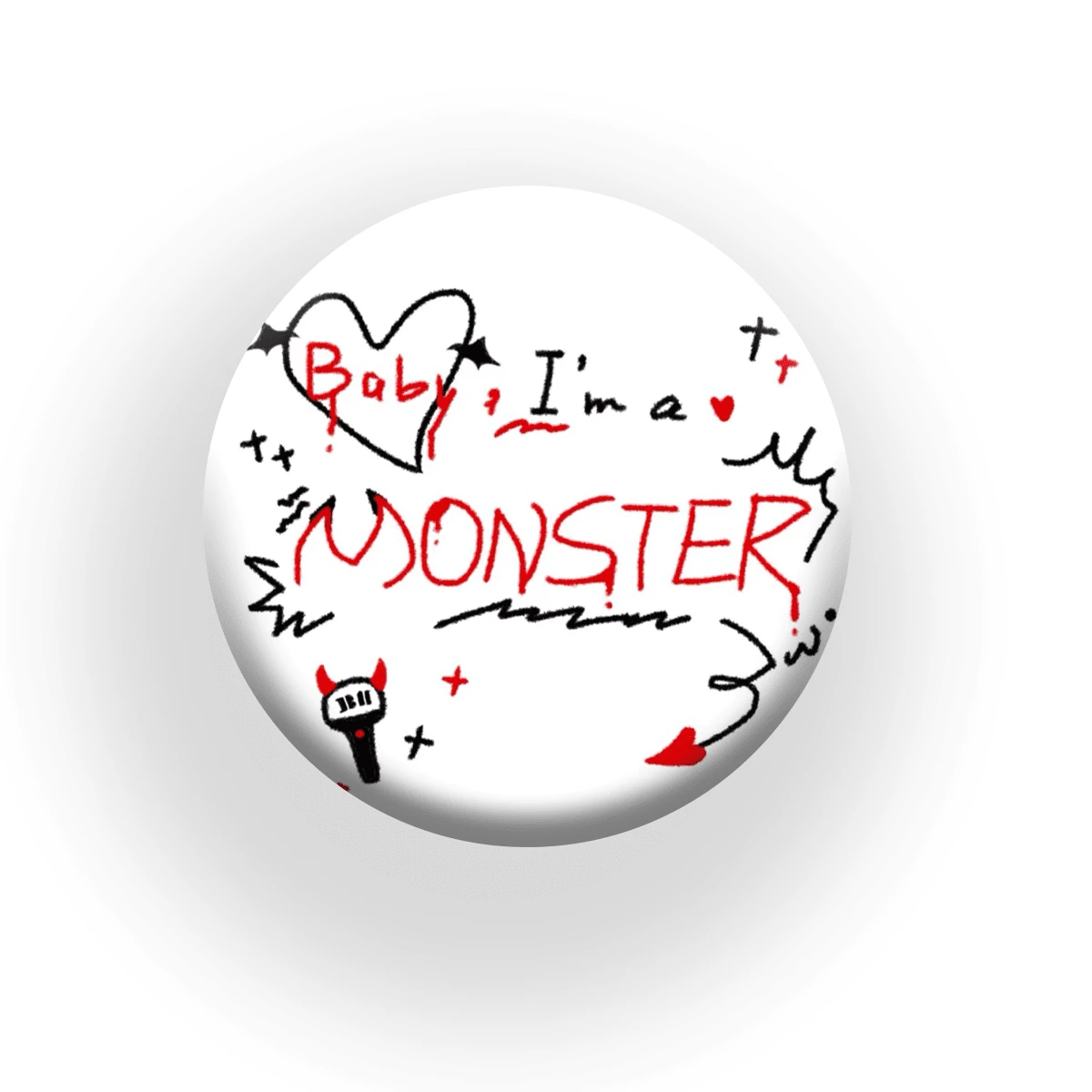 1pc 58mm Babymon Peripheral Badges Are Coming! Made Of Super - Metal, They Feature A Classic Style. With Members' Signatures And Exciting Support Patterns Printed On Them, These Round - Shaped Badges Are Perfect In Details. They Can Be Used As Unique Gifts For Festivals Like Valentine's Day, Thanksgiving Day, Christmas, And Birthdays. Hanging Them On Bags Or Pinning Them On Clothes Can Instantly Enhance The Festive Atmosphere. - Multicolor - View 1